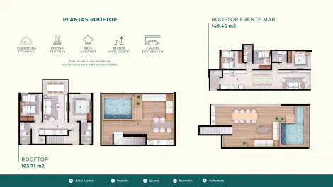 Ipojuca Muro Alto Apartamento Venda R$2.454.000,00 3 Dormitorios 2 Vagas Area construida 149.46m2